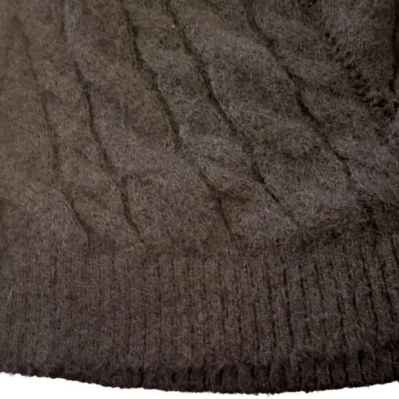 NWT Wild Fable Dark Gray One Shoulder Cable Knit Sweater L - Picture 5 of 8